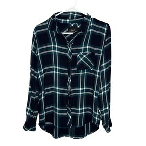 Rails Women's Hunter Long Sleeve Plaid Button Front Shirt Medium
